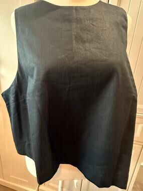 Banana Republic Linen-Blend Cropped Shell black XL NWT